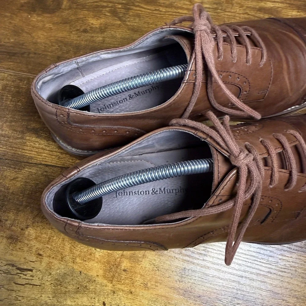 Johnston &‎ Murphy Conard 25-1993 Brown Leather Oxford Shoes Mens 10.5M